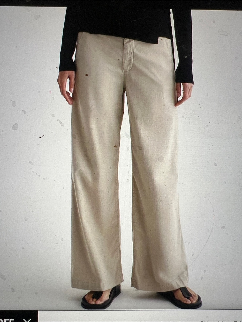 AG Caden Wide-Leg Chino Pants — Light Tan. Size 27.